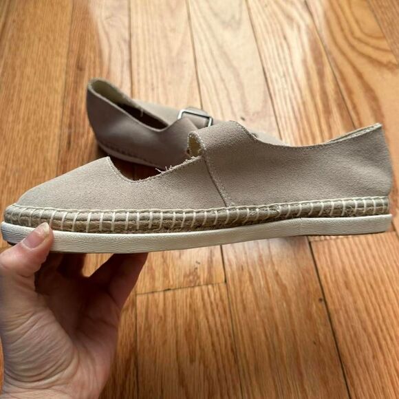 Seavees Mesa Mary Jane Espadrille Women's Size 7.5 Oyster Suede Flats Like New - Picture 4 of 8